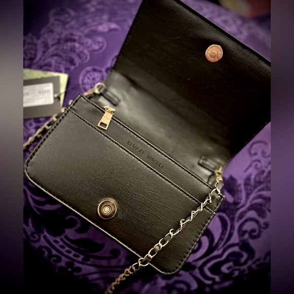 Badgley Mischka Black Sequins Cover Crossbody Bag Purse Wallet - Picture 5 of 13